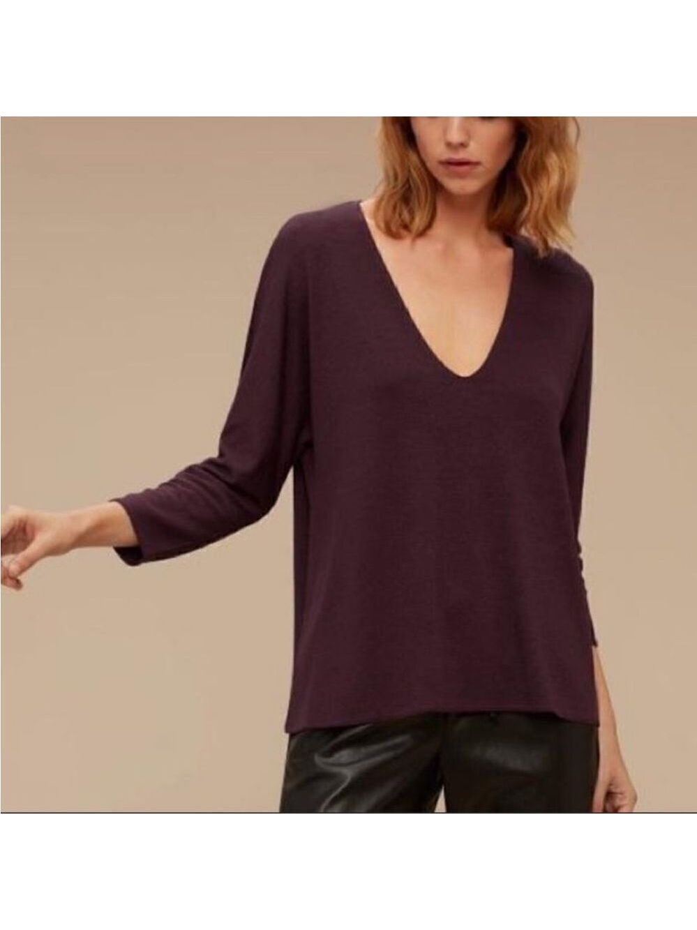 Aritzia Wilfred Free Aneta Long Sleeve Top Sz Small